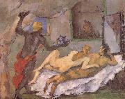 Paul Cezanne afternoon in naples oil painting reproduction